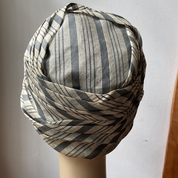 Vintage Evelyn Varon turban style striped plaid hat - Picture 3 of 16